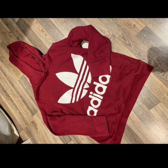 ADIDAS hoodie dark burgundy..women’s small - Picture 2 of 2